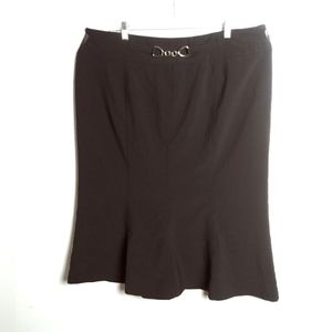 Fishtail Casual Formal Flare Skirt Plus Size 18W Black Zip Up